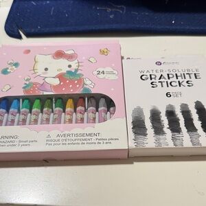 NIB Hello Kitty Crayons and Graphite Sticks Set
